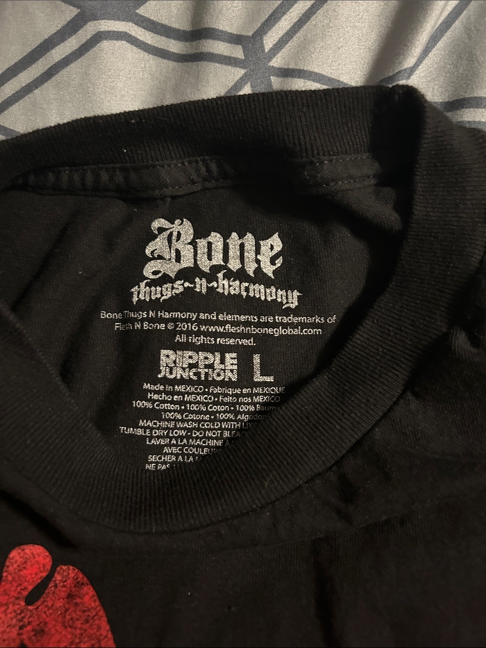 Bone Thugs-n-Harmony Graphic Tee - Black with Red & White Print - Picture 2 of 3